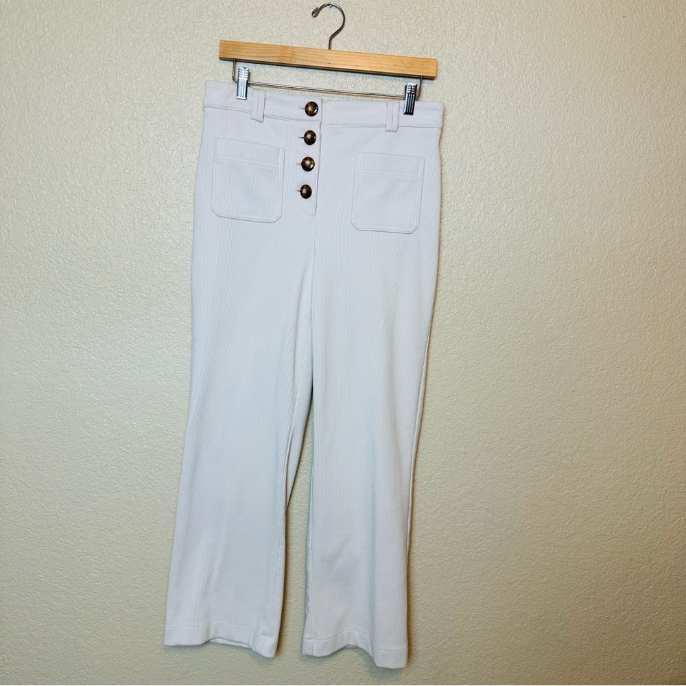 Joie Women’s Corduroy High Rise Flare Leg Button Front Pants Size 8 - Picture 2 of 9